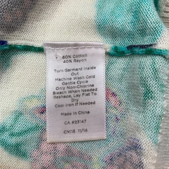 Talbots Pullover Floral/Butterfly Lightweight Spring Sweater Women's Size Medium - Picture 5 of 5